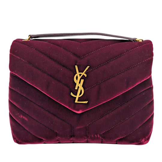 Saint Laurent LouLou Toy Burgundy Velvet