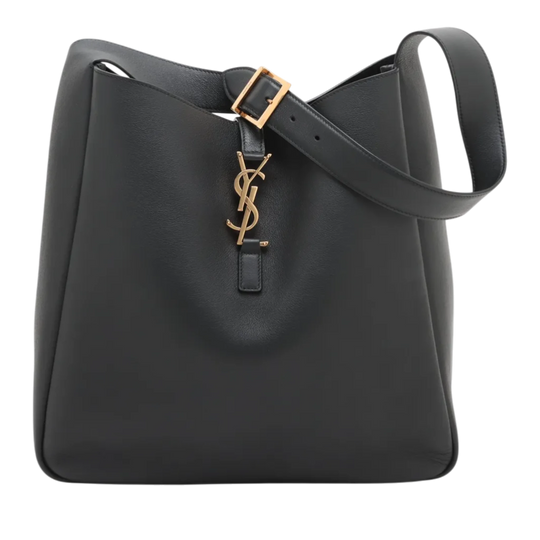 Saint Laurent Le 5 a 7 Large Black Calfskin