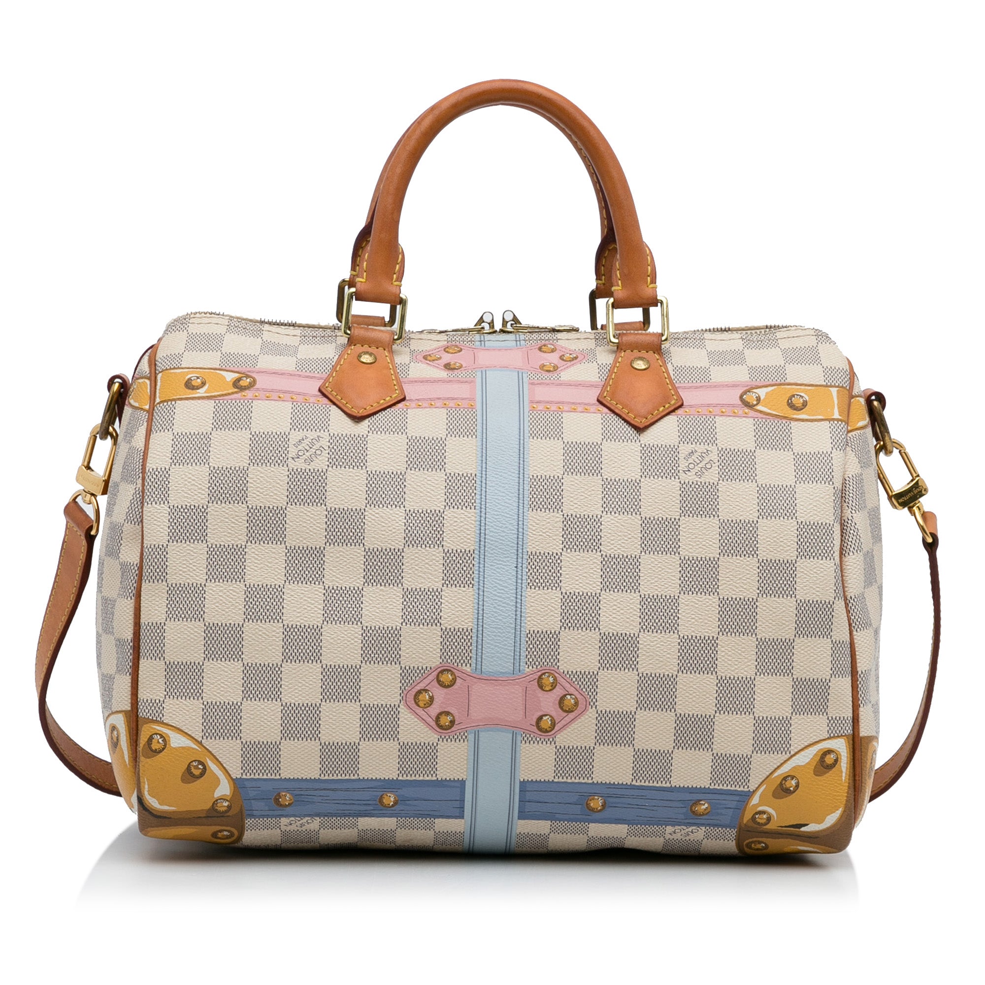 Louis Vuitton Speedy 30 Bandouliere Damier Azur Canvas Summer