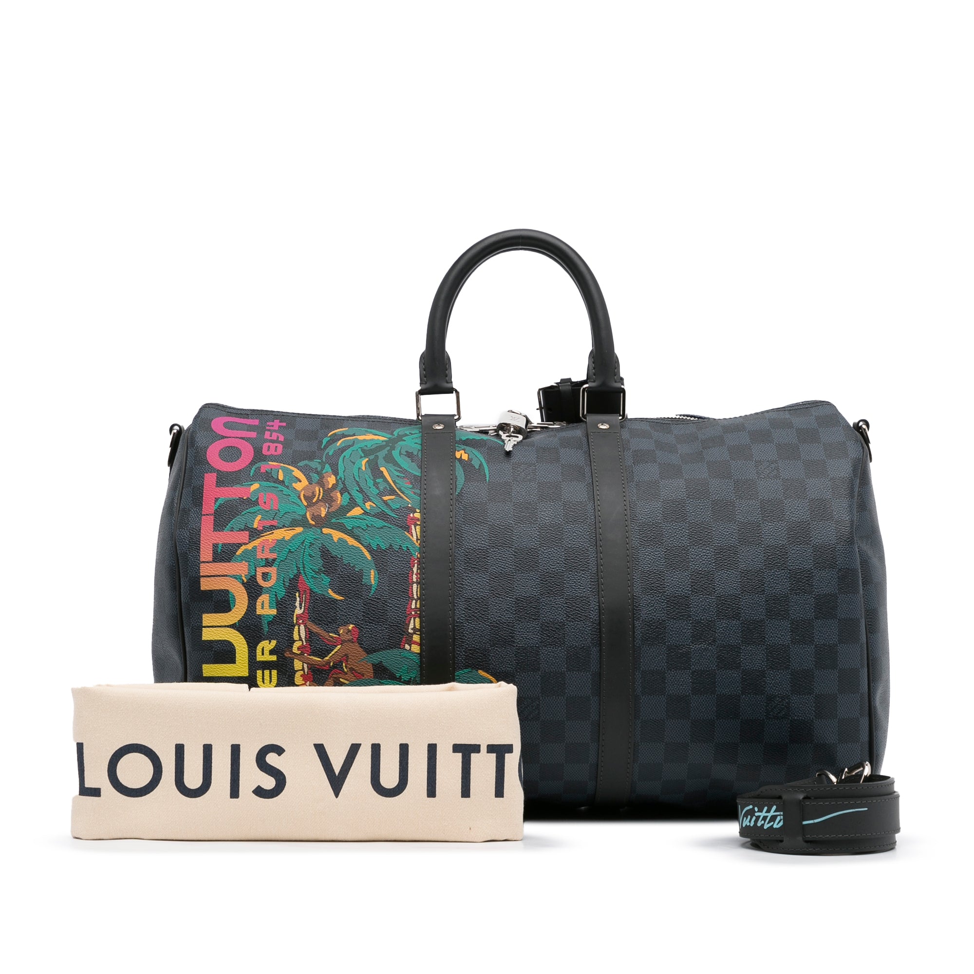 Louis Vuitton Keepall Bandouliere Damier Cobalt 55 Black/Cobalt - US