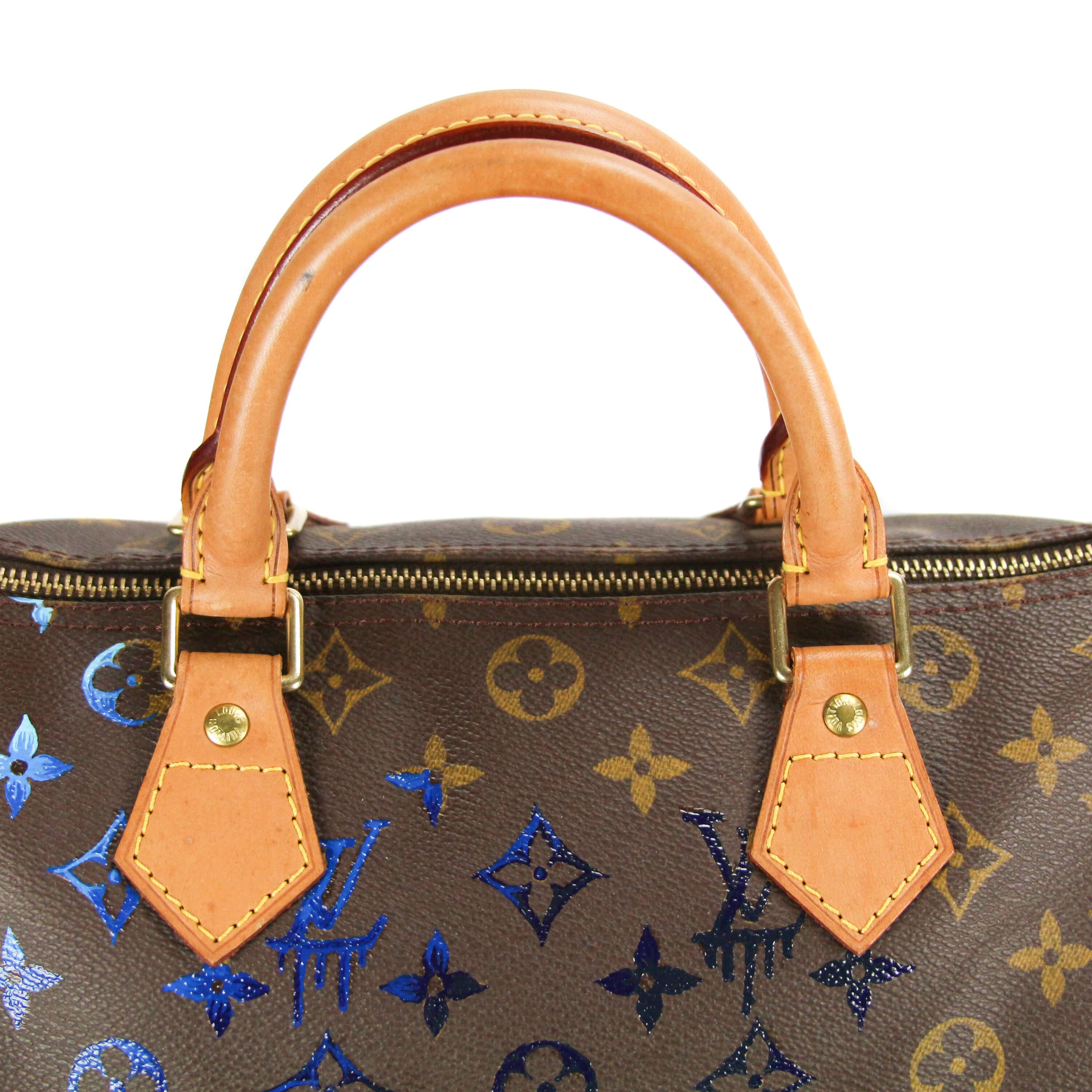 Upcycled Louis Vuitton Speedy 30 Monogram Canvas - Blue Specter in