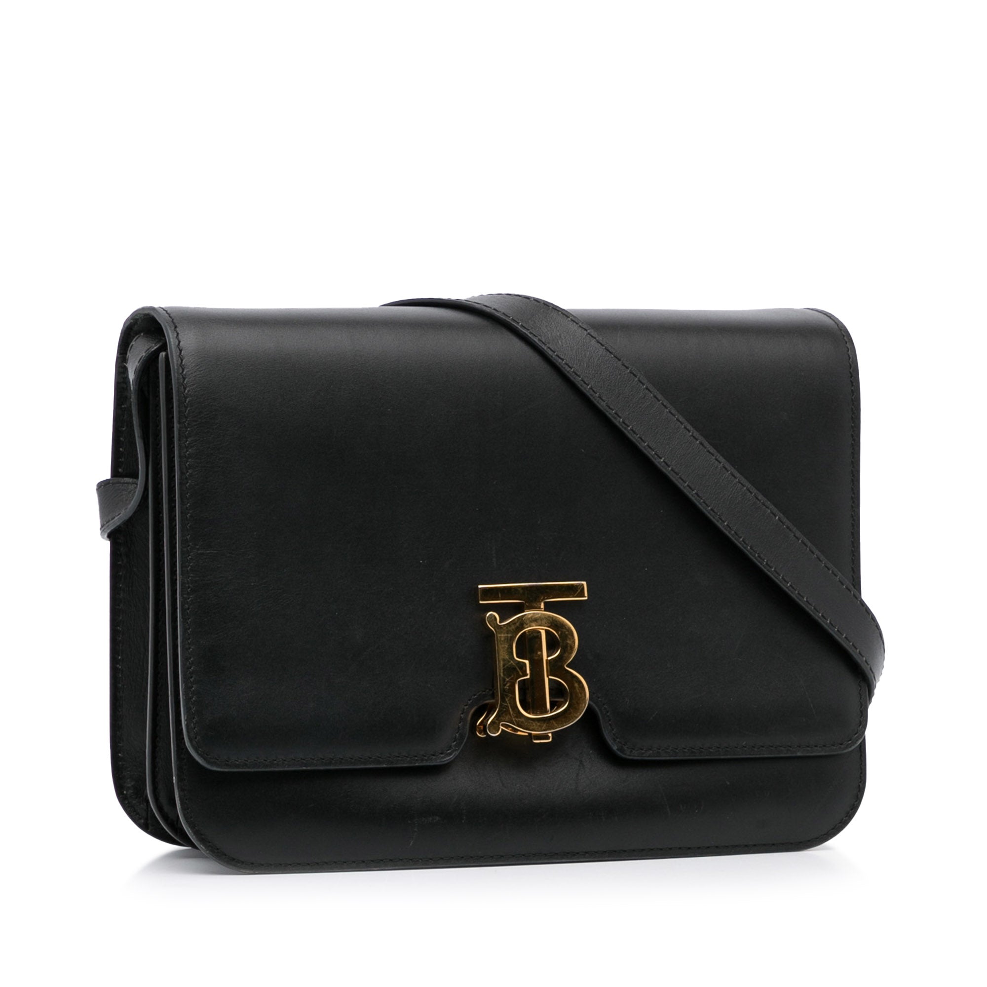 Burberry the TB Bag Black Leather