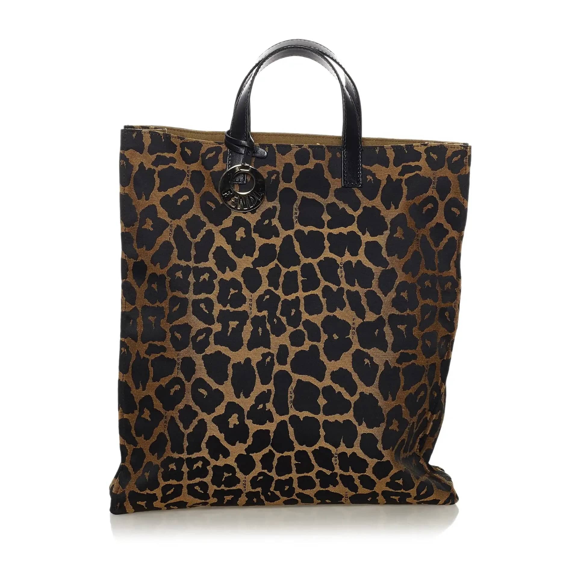 BOTTEGA VENETA Leopard Print Nylon Vintage Two-Way Tote Bag - The