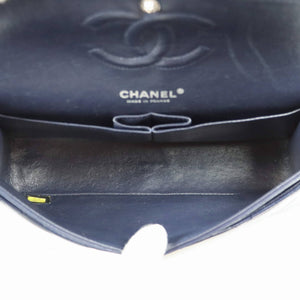 Chanel Classic Double Flap Medium Navy Lambskin Silver