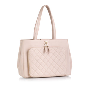 Affinité commerciale de Chanel Tote Sac rose Caviar or