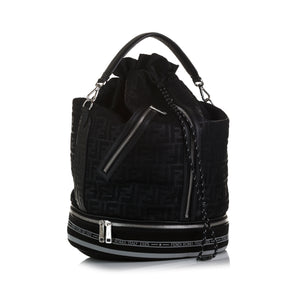 Fendi Mon Tresor Bucket Bag Large Black Zucca Mesh