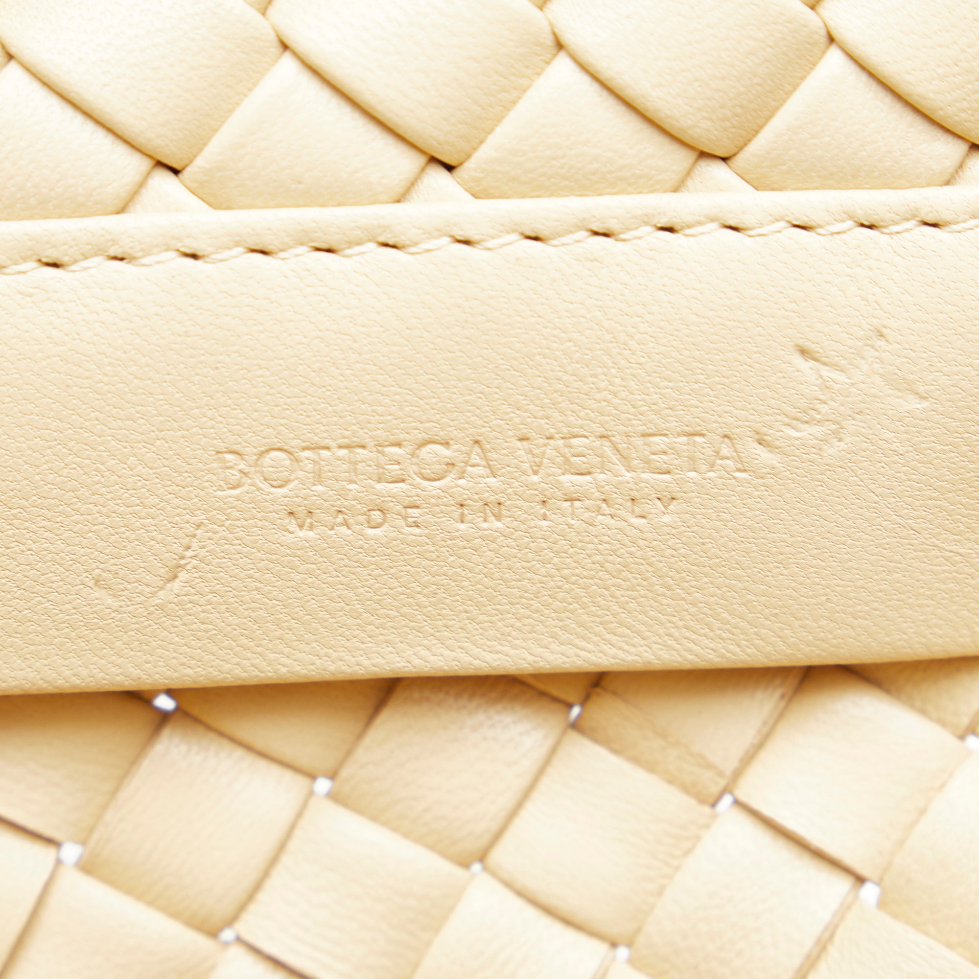 Bottega Veneta Fringe Crisscross Clutch Light Brown Intrecciato