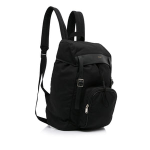 YVES SAINT LAURENT Hunting Rucksack Canvas Backpack Bag Black