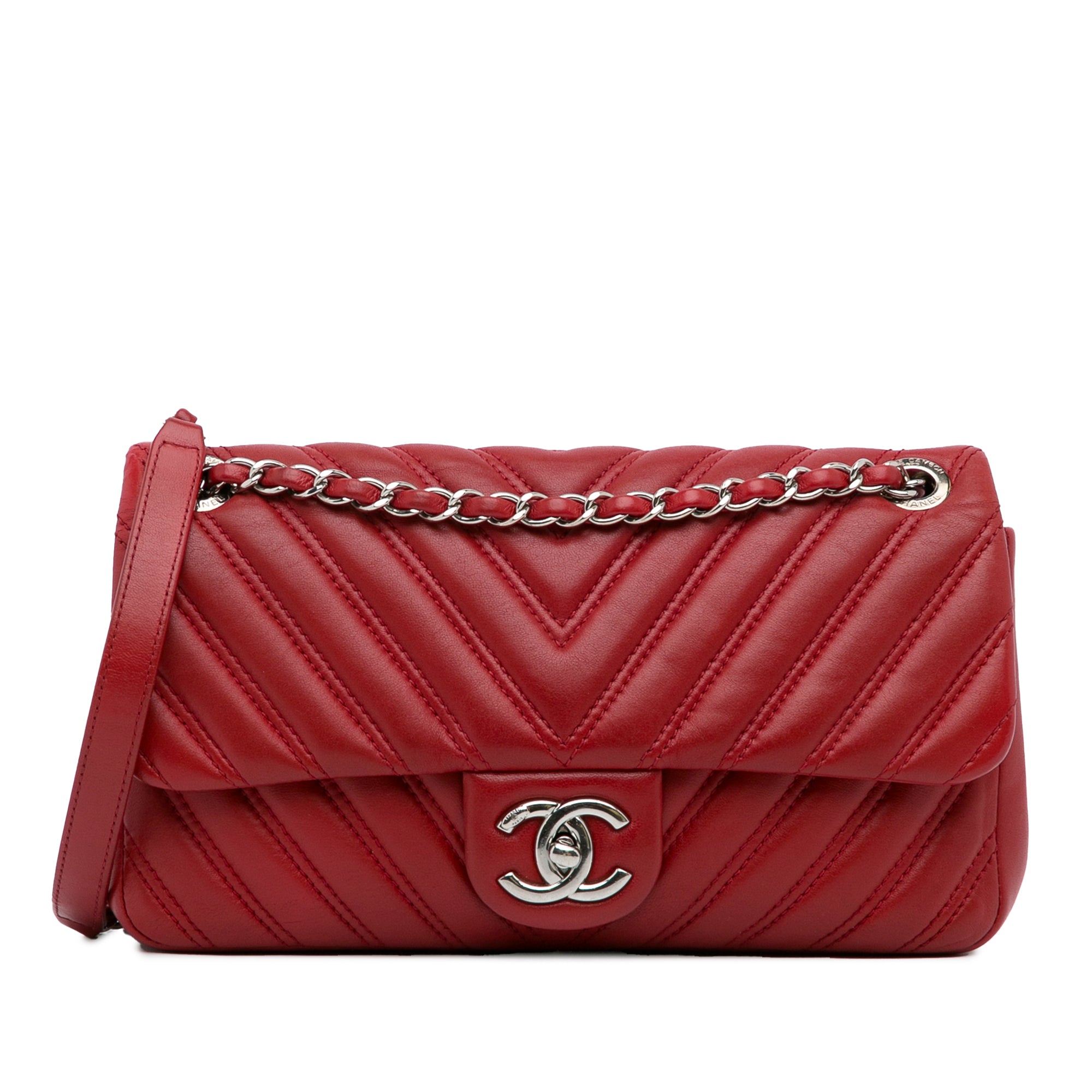 Chanel chevron double deals flap bag