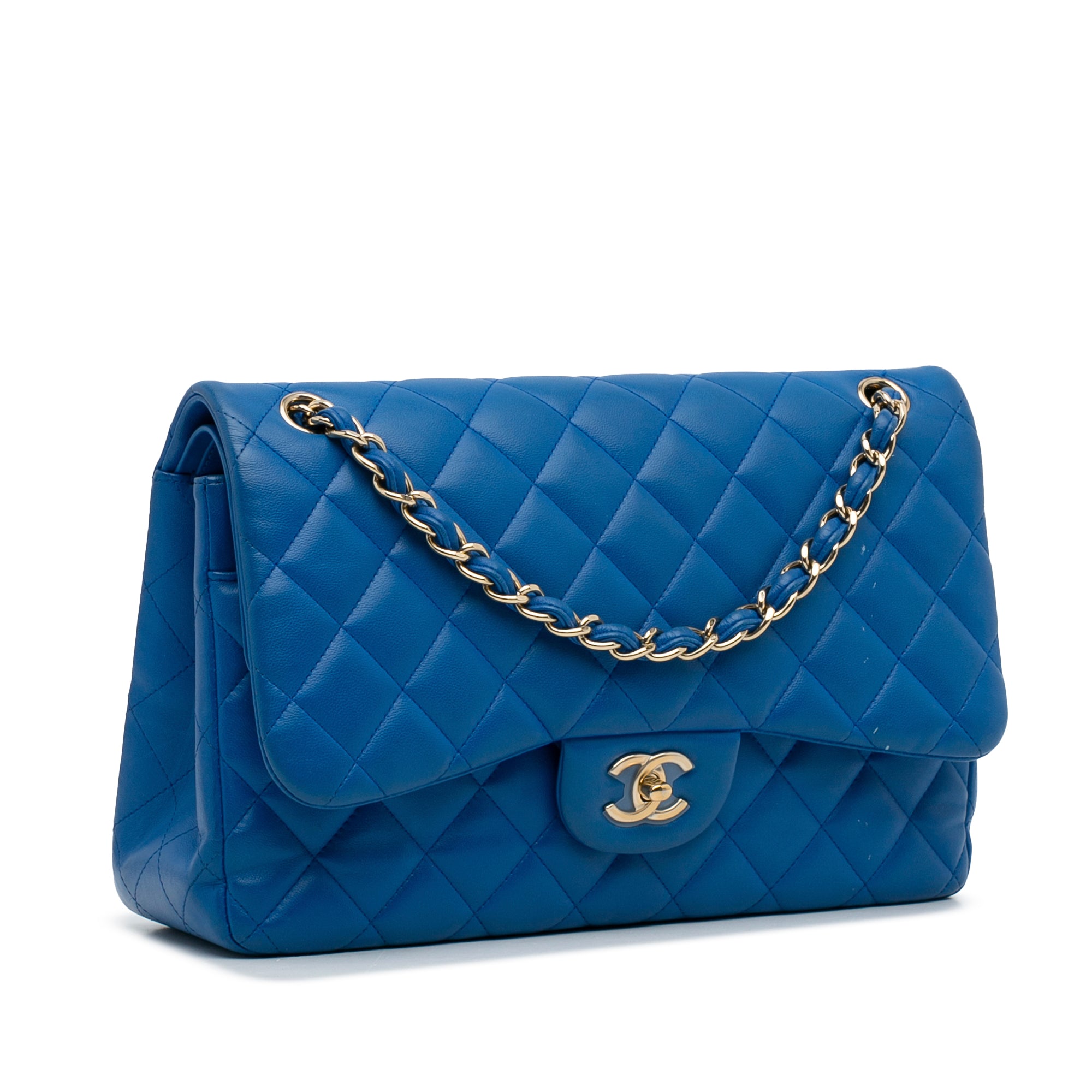 Chanel Boy Medium Chevron Calfskin Blue Flap Bag - Tabita Bags
