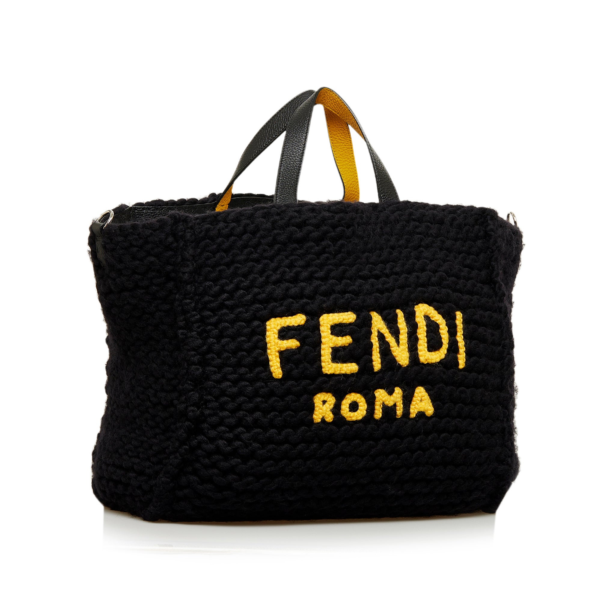 Fendi Tote BAG Black Wool