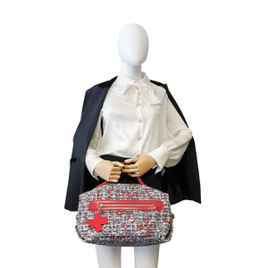 Sacchetta Chanel Duffle Clover Red Tweed Silver