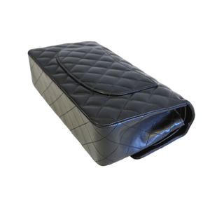 Chanel Classic Double Flap Medium Black Lambskin Silver