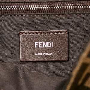 Fendi Zucca Baguette Convertible Sac à courroie en cuir en toile marron