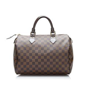 Louis Vuitton Speedy Size 30 Red N41364 Damier Ebene Canvas