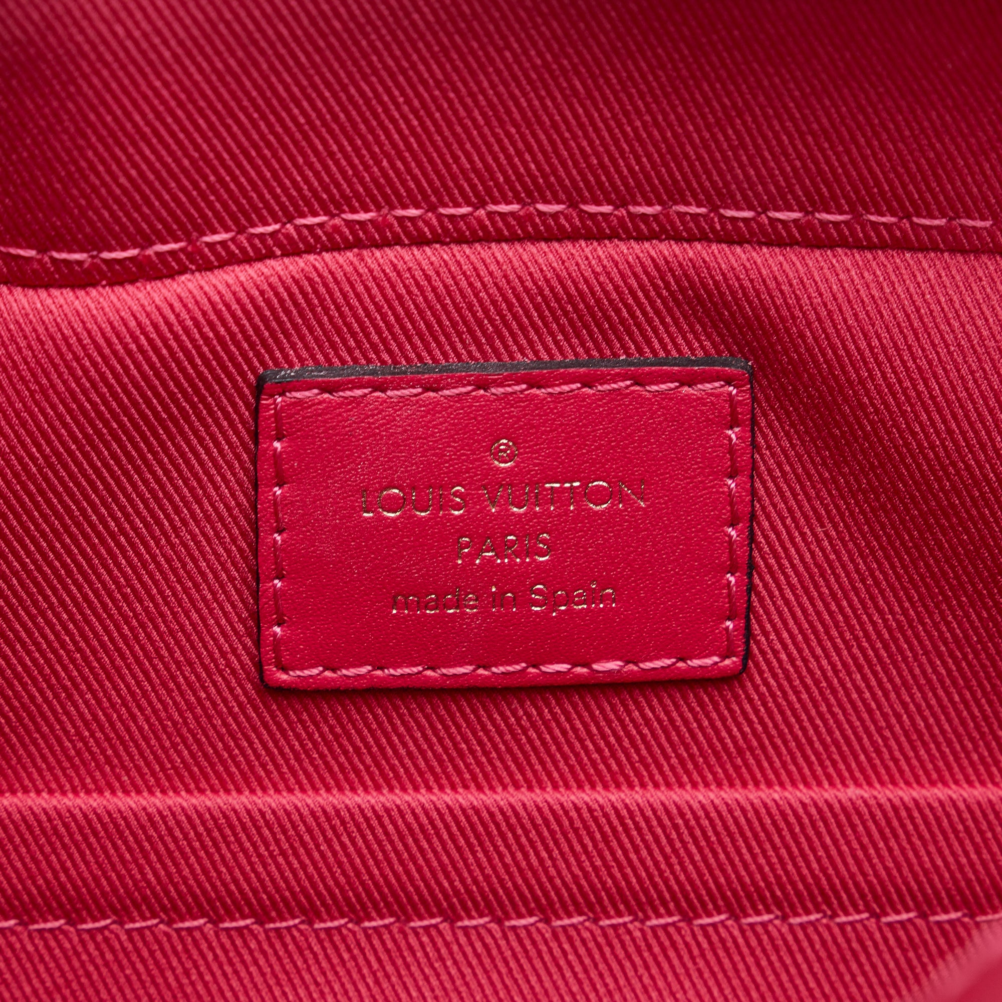 Louis Vuitton Red Leather & Monogram Canvas Saintonge QJBIGK5VRB027