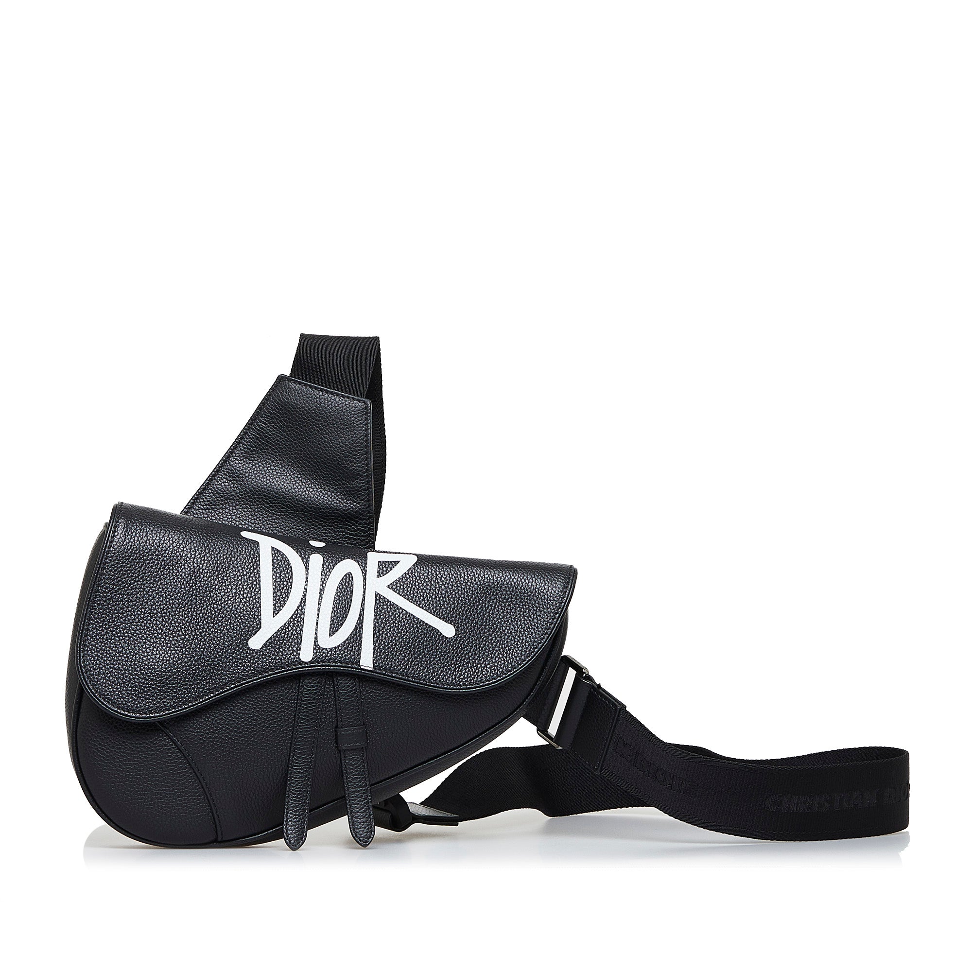 Dior x Stussy Saddle Sac Black Calfskin Limited Edition