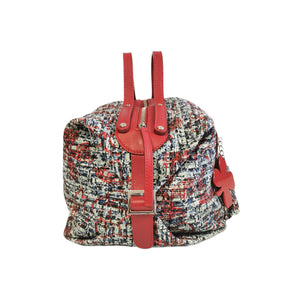 Sacchetta Chanel Duffle Clover Red Tweed Silver