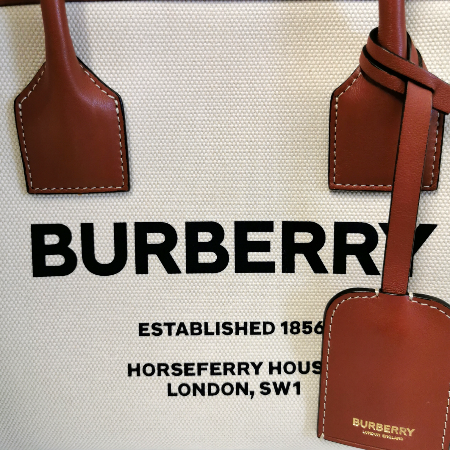 Burberry Handbag White Horseferry Toivas imprimé
