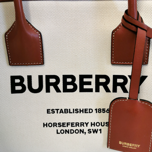 Burberry Handbag White Horseferry Stamping Tela
