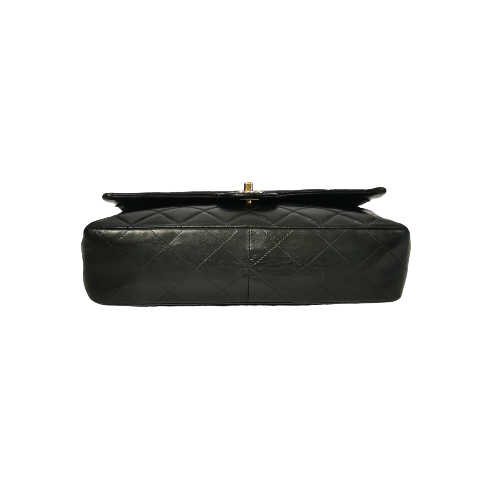 CHANEL Rare Classic single flap shoulder bag in black/beige quilted la