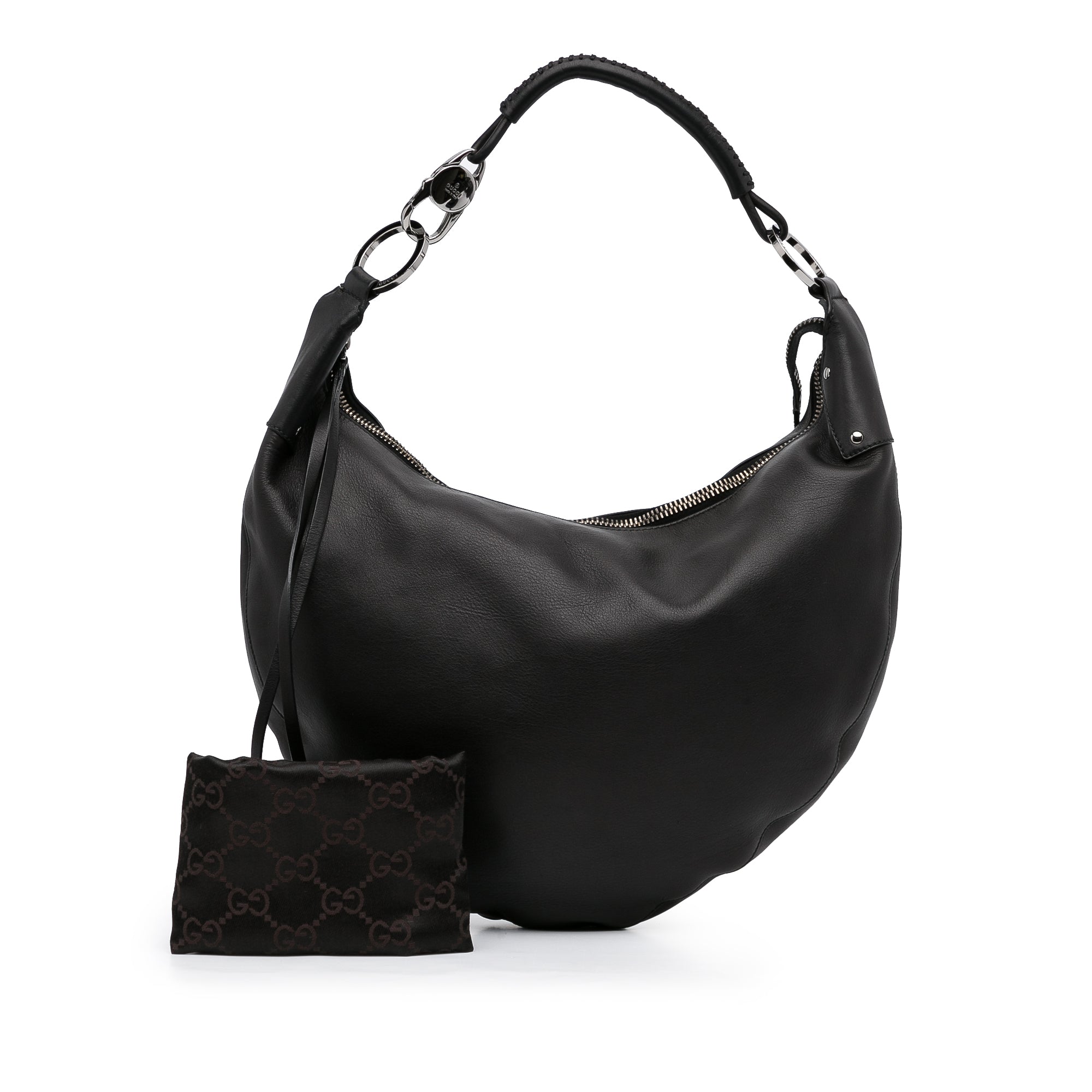 Gucci Half-Moon Hobo Bag In White and Black