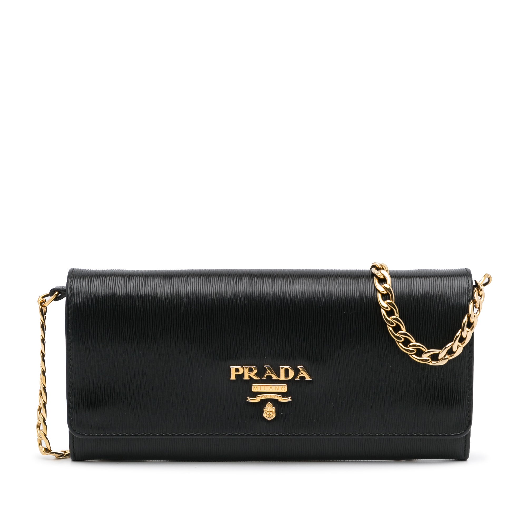 Prada Wallet On Chain in Black