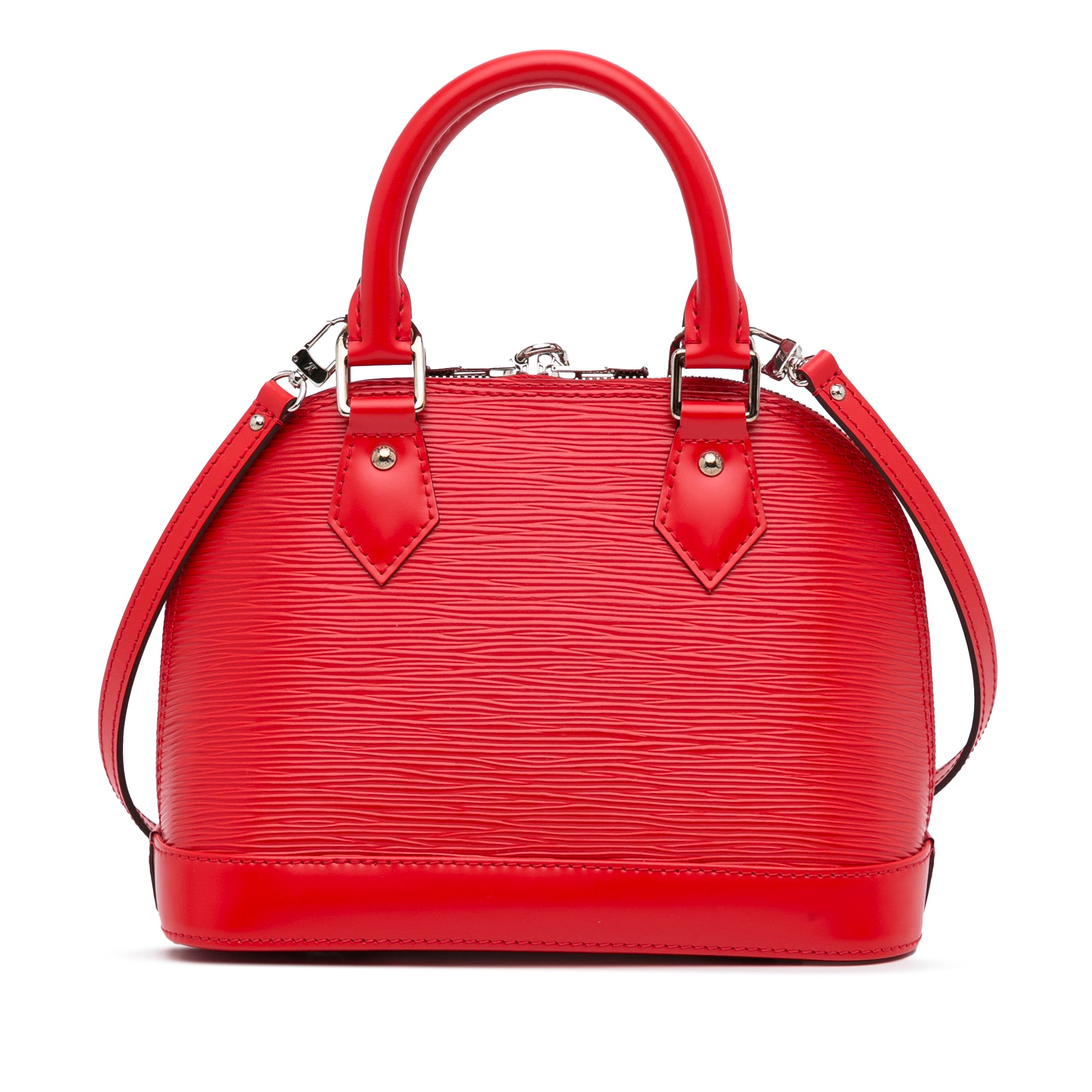 Louis Vuitton Alma Bb EPI Leather Satchel Crossbody Bag Red