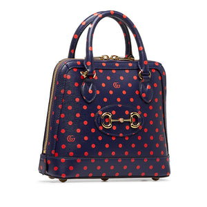 Gucci Horsebit 1955 in pelle a pois blu scuro