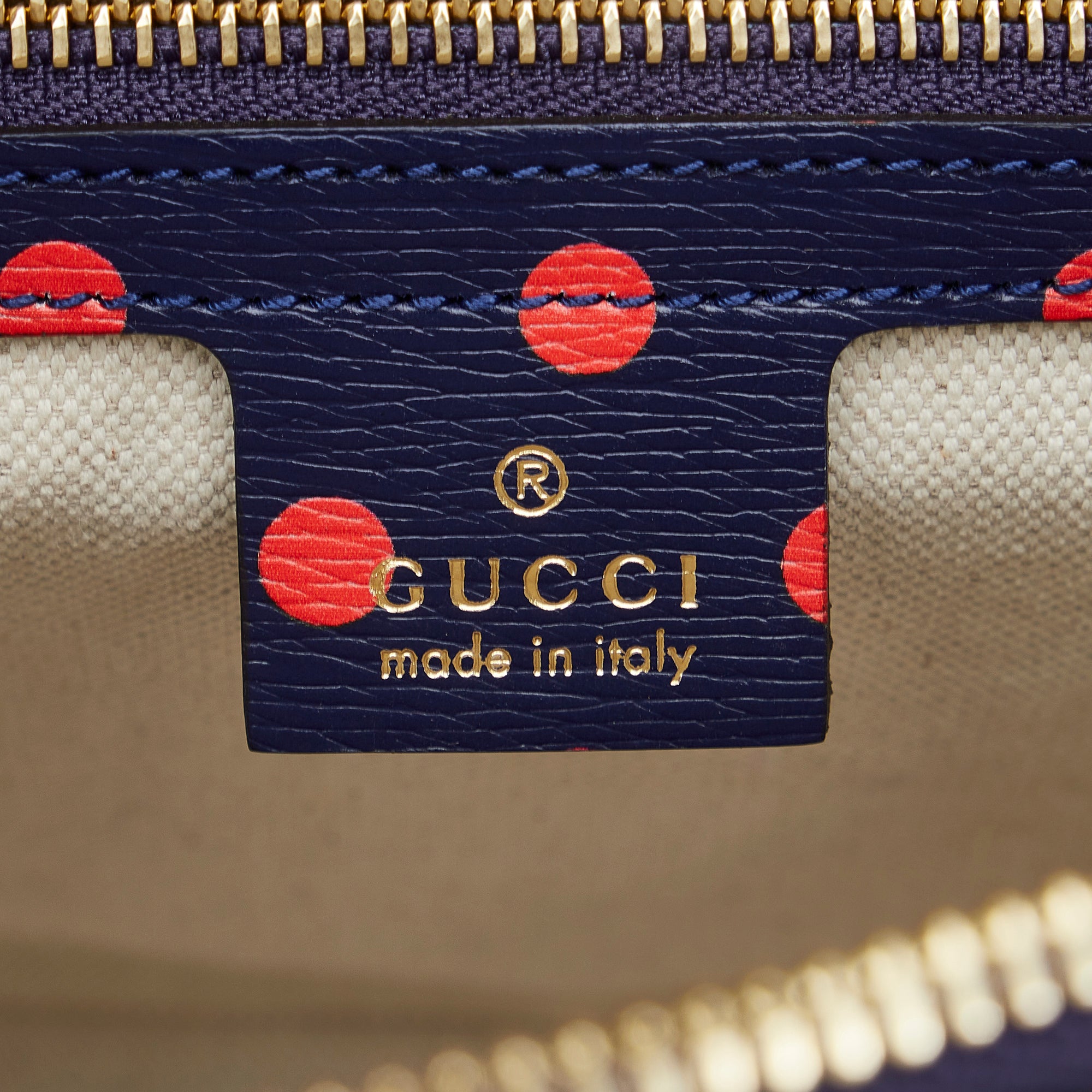 Gucci Horsebit 1955 in pelle a pois blu scuro