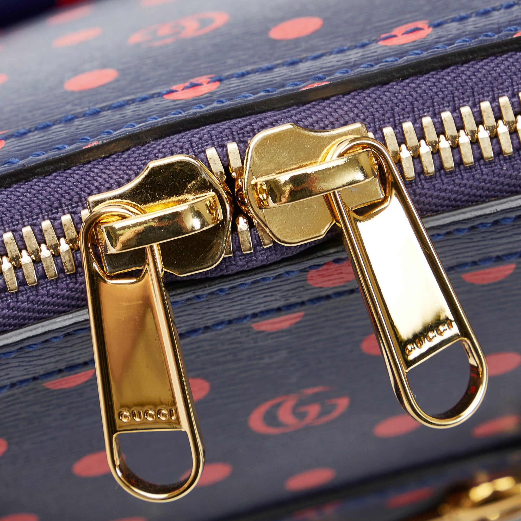 Gucci Horsebit 1955 Cuir à pois bleu foncé