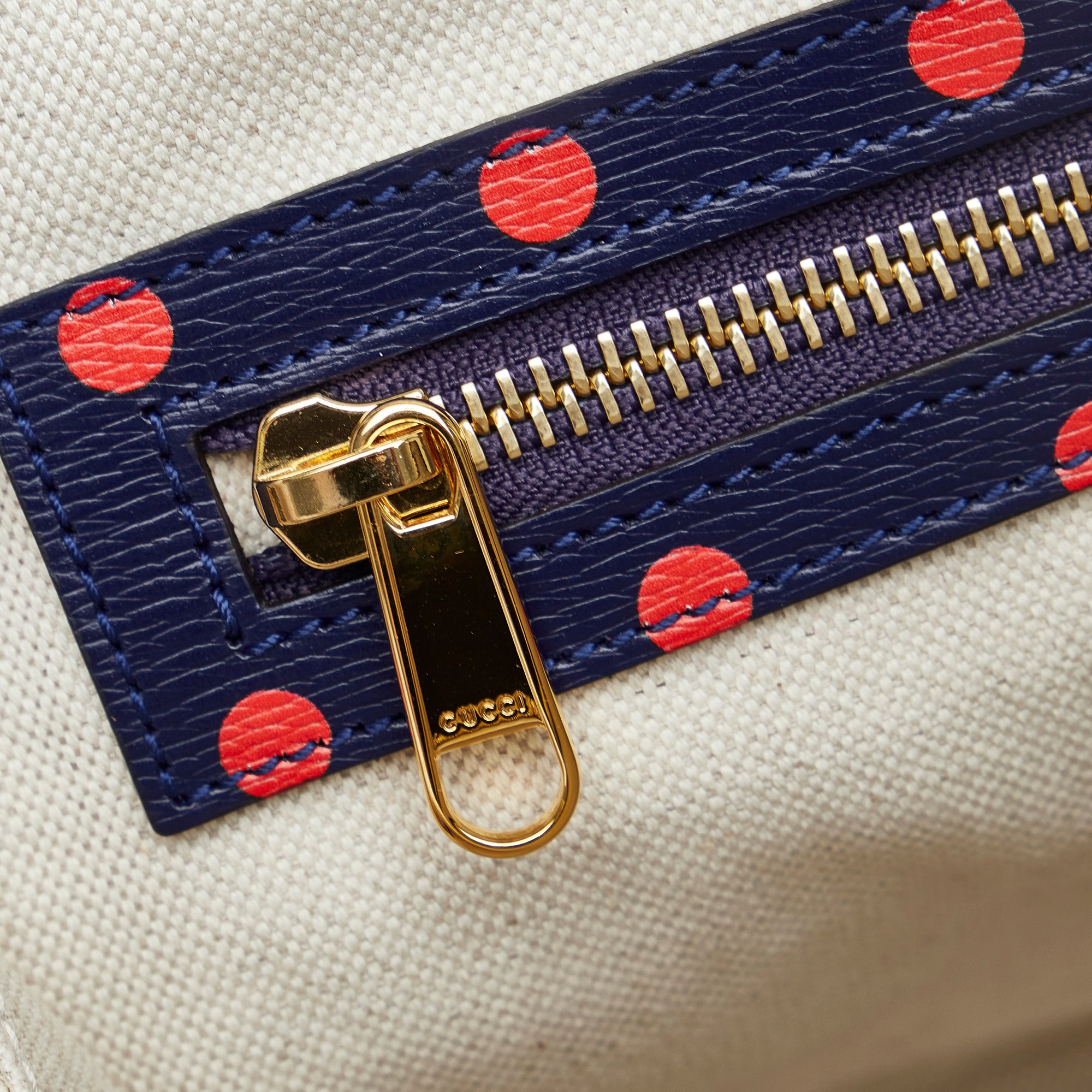 Gucci Horsebit 1955 in pelle a pois blu scuro