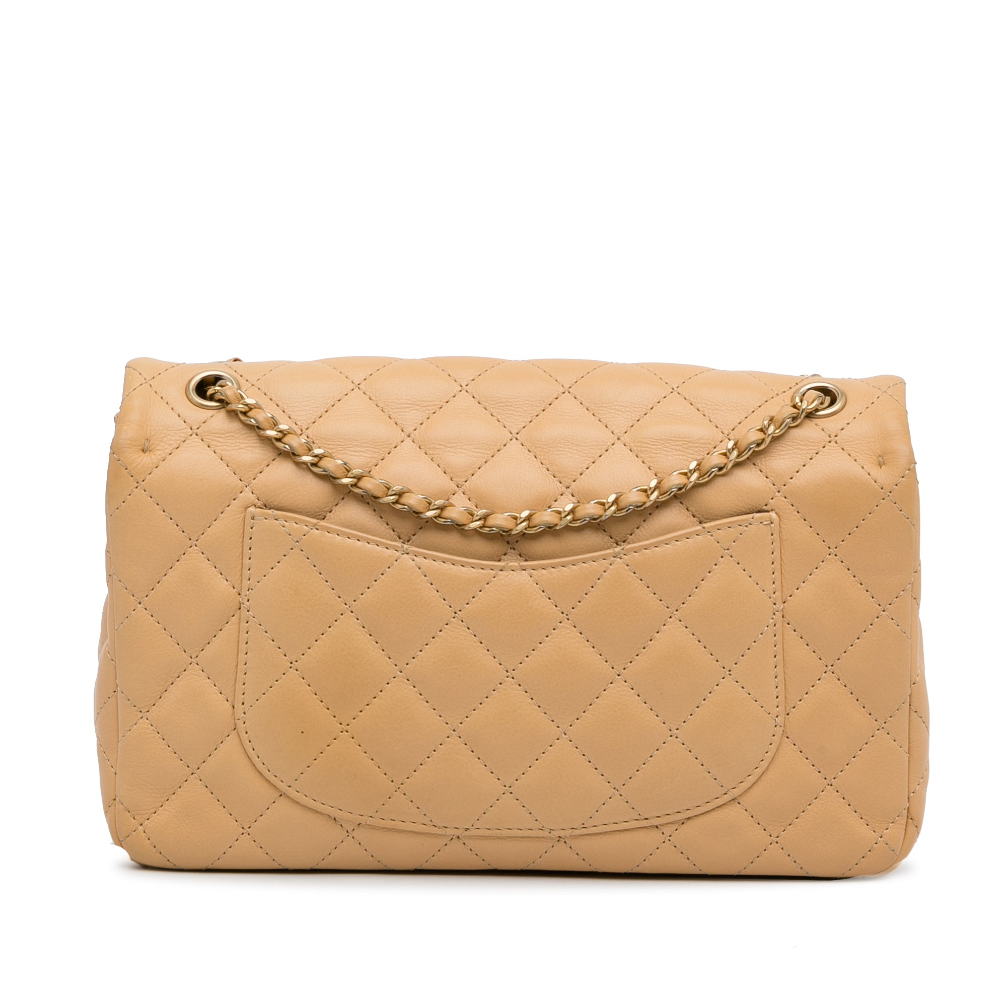 Chanel Classic Medium Yellow Lambskin Metal Edge Gold