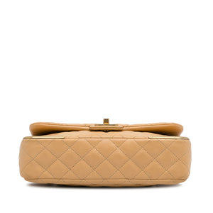 Chanel Classic Medium Yellow Lambskin Metal Edge Gold
