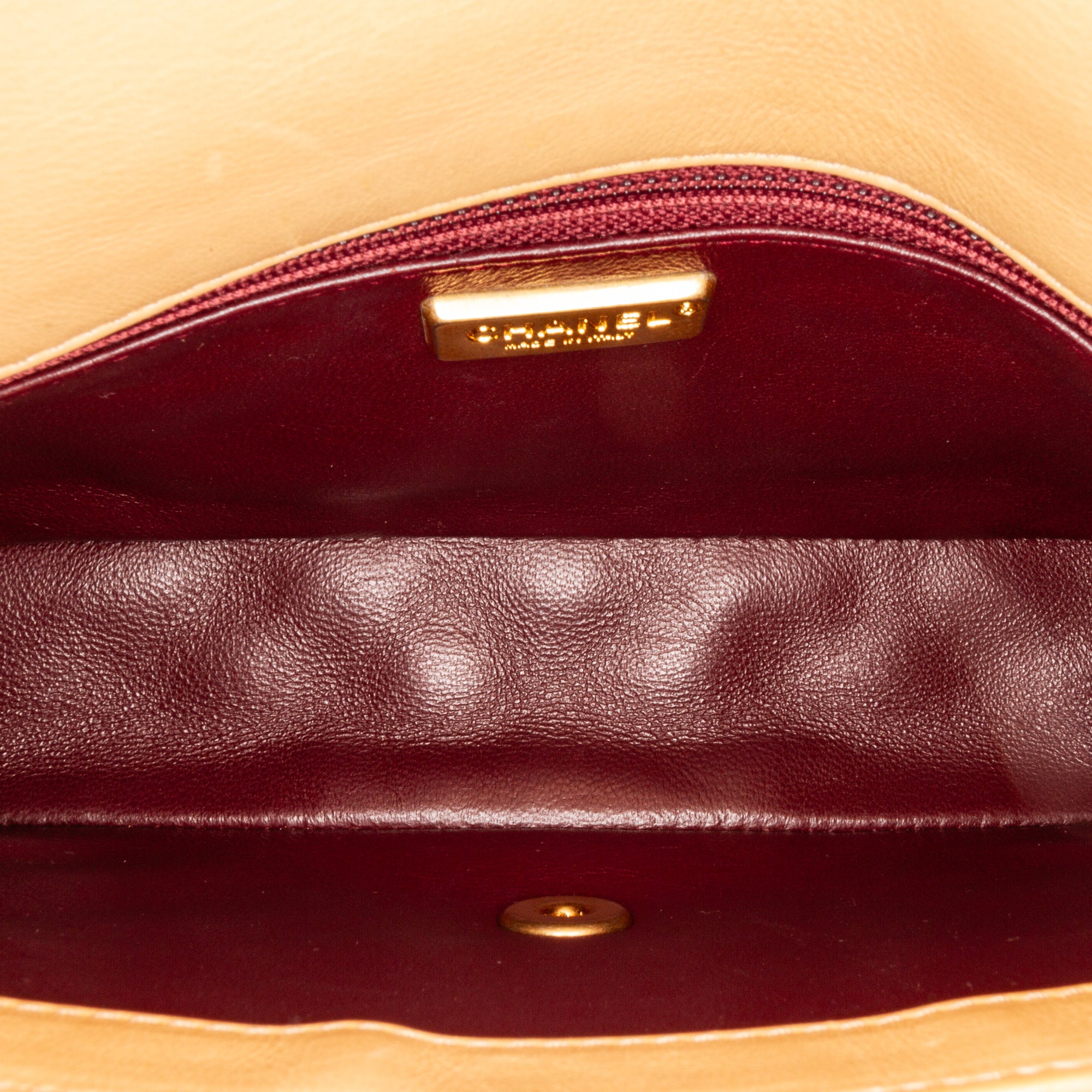 Chanel Classic Medium Yellow Lambskin Metal Edge Gold