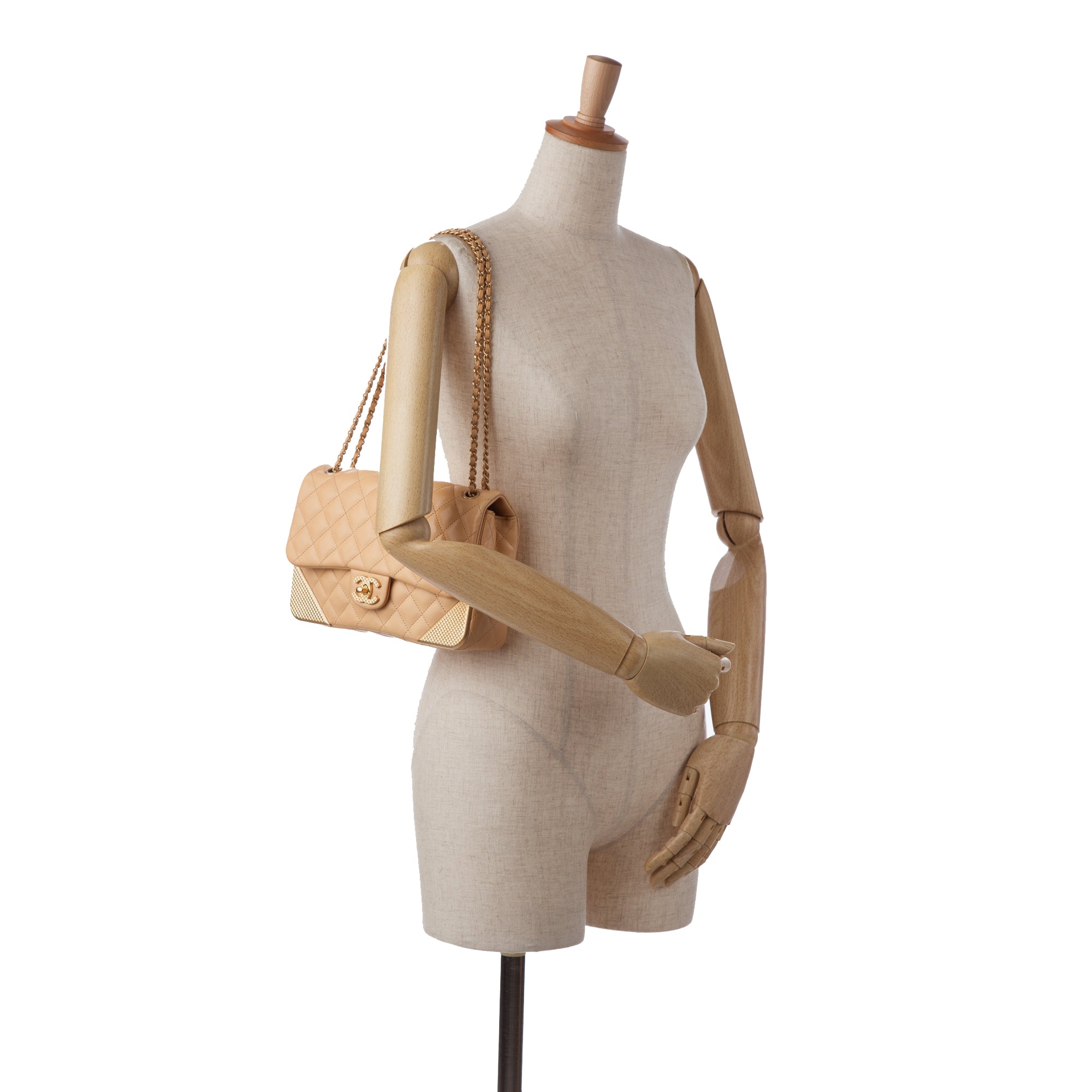 Chanel Classic Medium Yellow Lambskin Metal Edge Gold