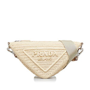 Prada Triangle beige rafia