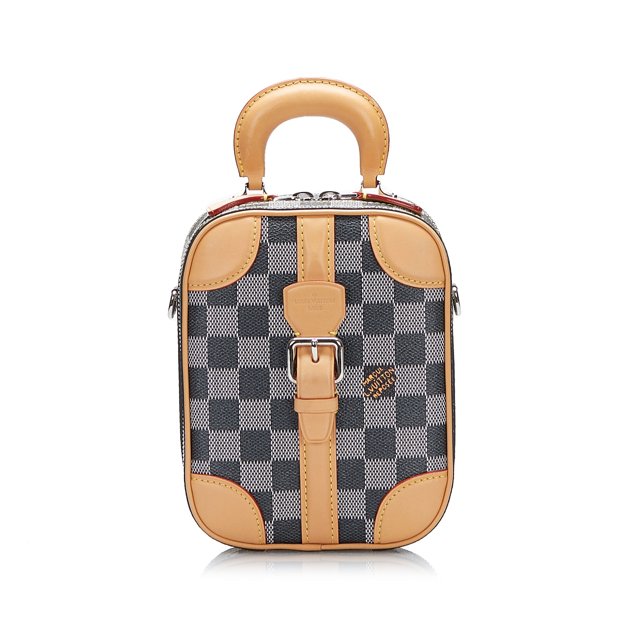 Louis Vuitton Valisette Vertical Handbag Black Damier Toivas