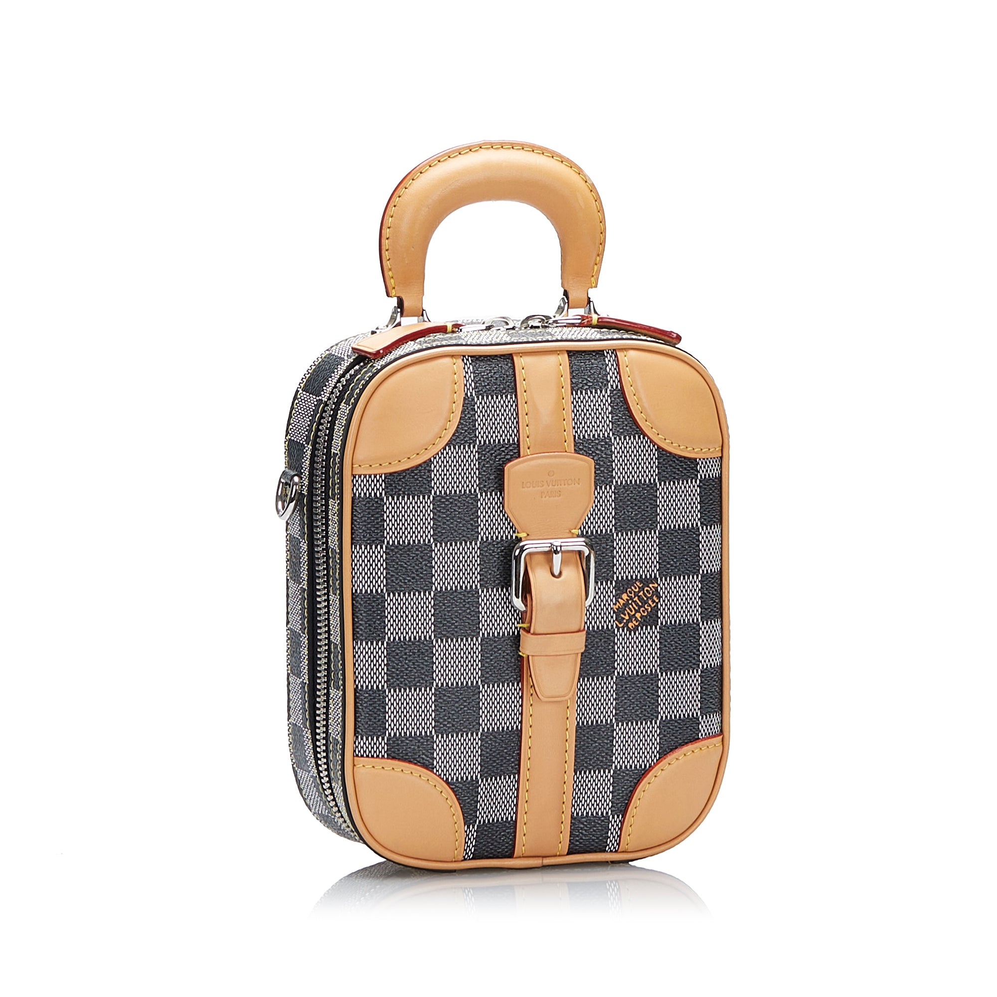 Louis Vuitton Valisette Vertical Handbag Black Damier Toivas