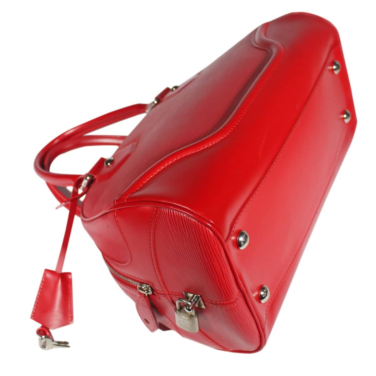 Louis Vuitton Bowling Montaigne PM Red Epi - Secondhandbags Agir